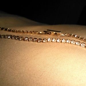 Gold diamond tennis bracelet